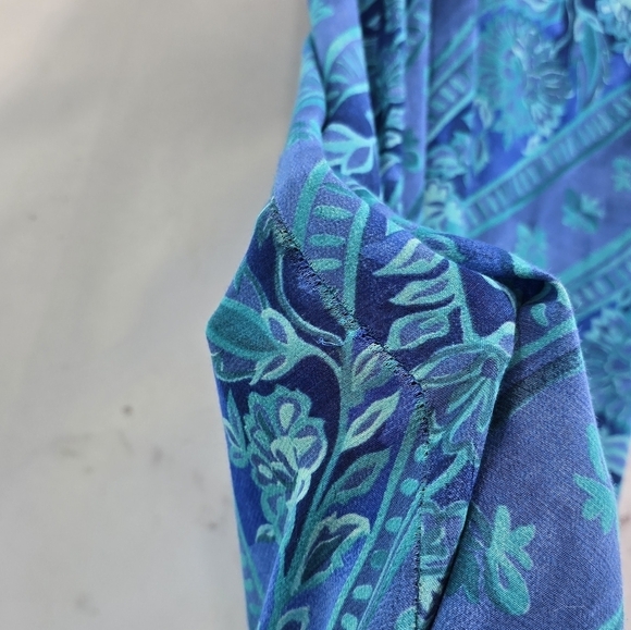 Vintage Hawaiian Dress Women Medium Blue Purple Midi Maxi Floral Tank 90s - Picture 9 of 12